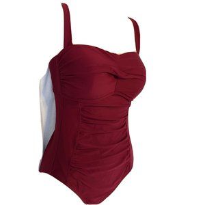 Merona Women's 34C Wine Plum One Piece Swimsuit